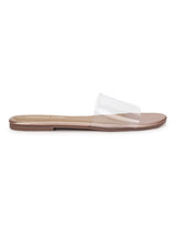 Rose Gold PU Flat Perspex Sandals (TC-RLST15-RGLD)