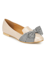 Nude Patent Check Bow Belly Flats (TC-RLST4-NUD)