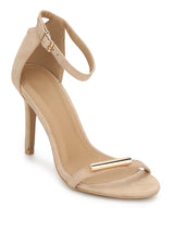 Nude Micro Golden Lining Barely There Stiletto Heels