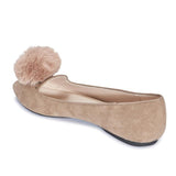 Taupe Pom Pom Detail Flat