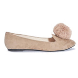 Taupe Pom Pom Detail Flat