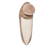 Taupe Pom Pom Detail Flat