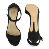 Black Low Heel Sandals