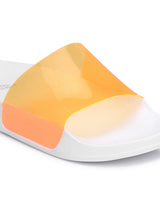Orange Perspex Slip-on Flats