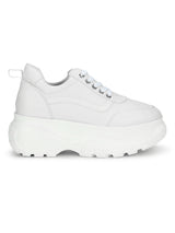 White PU Chunky Lace-Up Sneakers
