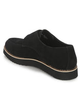 Black Micro Buckle Cleated Bottom Men Loafers