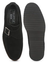 Black Micro Buckle Cleated Bottom Men Loafers