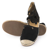 Black Lace Up Espadrilles