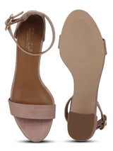 Beige PU Snake Pattern Low Heel Sandals