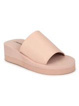 Beige EVA Slip On Wedges