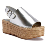 Silver Jute Flatforn Sandal