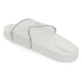 Silver Perspex Strap Flat Sliders