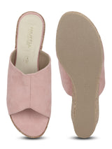 Nude Pink Micro Slip On Wedges