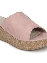 Nude Pink Micro Slip On Wedges