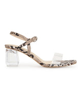 Nude PU Snake Pattern Sandals