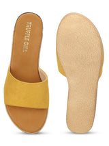 Mustard Micro Slip On Wedges