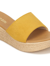 Mustard Micro Slip On Wedges