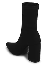Black Lycra Sock Ankle Boots