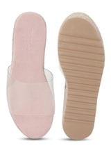 Perspex Woven PU Clear Slip On Wedges