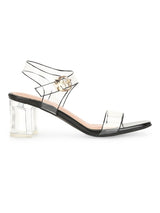 Black Patent Perspex Clear Block Heels