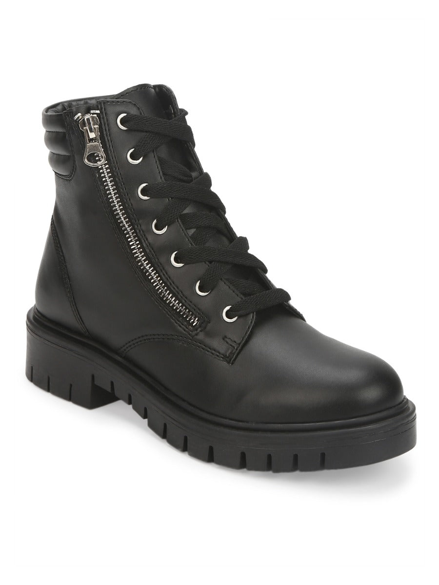 Black cheap cleated boots