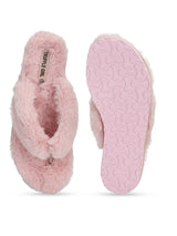 Pink Fur Flip Flops