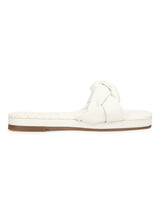 White PU Braided Strap Slip Ons