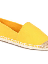 Yellow Canvas Slip On Espadrille Shoes