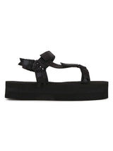 Black PU Printed Platform Sandals