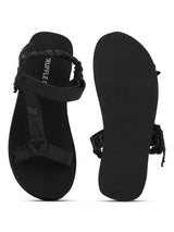Black PU Printed Platform Sandals