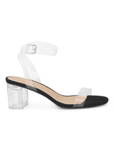 Black Micro Low Perspex Heels