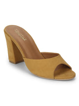 Mustard Micro Peep Toe Mules