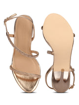 Rose Gold Diamante Barely There Stiletto Heels
