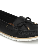 Black PU Flat Belly Shoes