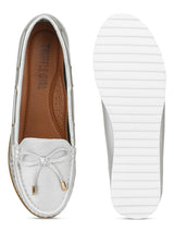 Silver PU Flat Belly Shoes