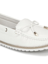 White PU Flat Belly Shoes