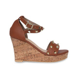 Tao Paris Kayra TP10025-02 Studded Tan Wedges