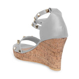 Tao Paris Kayra TP10025-03 Studded Grey Wedges