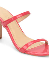 Hot Pink Patent Slim Strap High Heel Mules