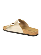 Gold Synthetic Leather Cork-Latex Footbed Flats (TC-070203-GLD)