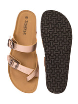 Pewter Synthetic Leather Cork-Latex Footbed Flats (TC-100504-PEW)