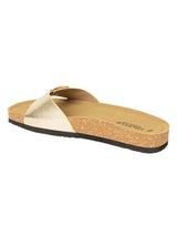 Gold Synthetic Leather Cork-Latex Footbed Flats (TC-100505-GLD)