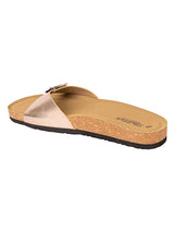 Pewter Synthetic Leather Cork-Latex Footbed Flats (TC-100505-PEW)