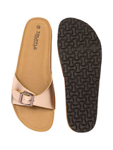 Pewter Synthetic Leather Cork-Latex Footbed Flats (TC-100505-PEW)
