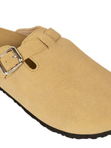 Beige Suede Cork-Latex Soft Footbed Flats (TC-100506-BEIG)
