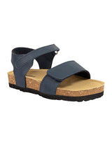 Blue Synthetic Leather Cork-Latex Footbed Velcro Sandals For Kids-Unisex (TC-100511-BLU)