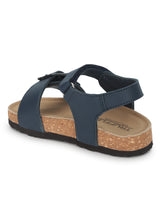 Blue Cork-Latex Footbed Velcro Sandals For Kids-Boys (TC-100512-BLU)