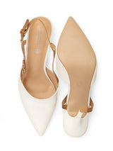 White Synthetic Leather Buckle Stiletto Heel Sandals (TC-1129-544-WHT)