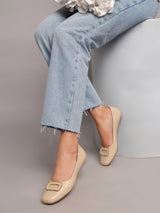 Nude PU Stylish Slip-On Flat Ballerina (TC-1206-NUD)