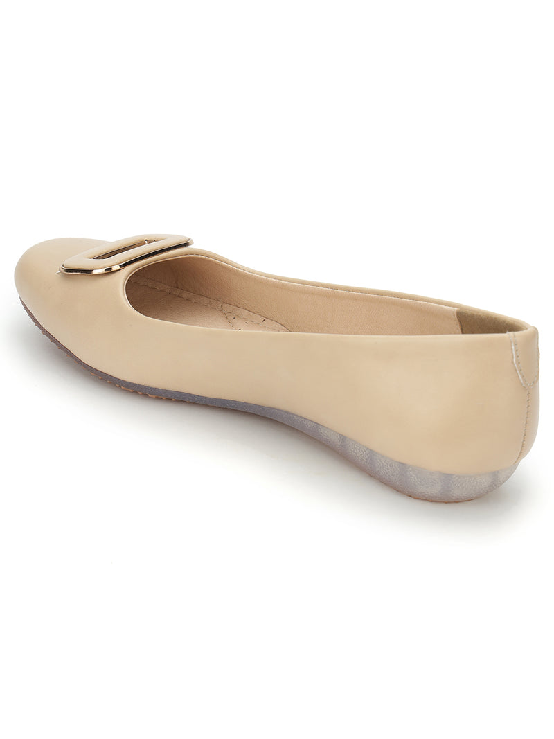 Nude PU Stylish Slip-On Flat Ballerina (TC-1206-NUD)